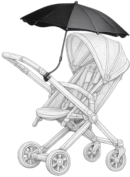 Stroller Rain & Sun Cover Umbrella