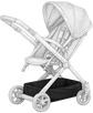 Black and white illustration of a baby stroller