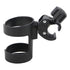 Black cup holder with clamp on a white background