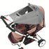 Brown and gray stroller with canopy on a white background