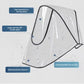 Transparent raincoat with features highlighted on a gray background