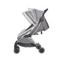 Gray stroller with a transparent canopy on a white background