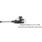 Black metal tube clamp on a white background with text indicating size range.