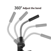 Flexible arm with multiple joints labeled &