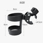 Black cup holder with measurements on a white background